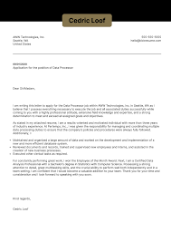 Data Processor Cover Letter Example Kickresume