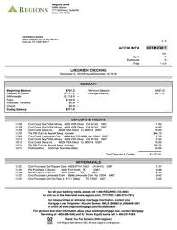 We Customize Regions Statement To Your Specifications Including Direct Deposits Credits Or Deb Statement Template Bank Statement Personal Financial Statement