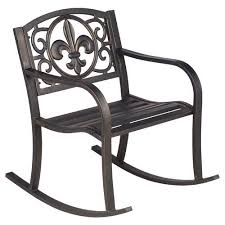 Mosaic Fleur De Lis Rocker Patio Rocking Chairs Outdoor Rocking Chairs Black Outdoor Furniture