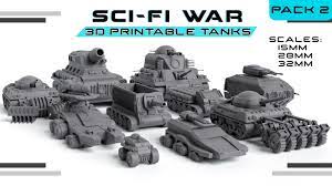 Used painted 28mm modern 18 us inf. Sci Fi War 3d Printable Tanks Pack 2 By Caledonia Miniatures Kickstarter
