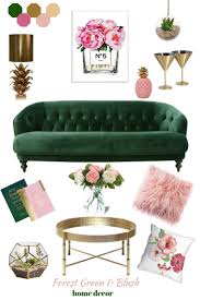 Pastel pinks and greens call to mind the 1950s, vintage appliances and tiles, while deeper shades of pink and green may seem more modern or remind you of a watermelon. Forest Green And Blush Pink Living Room Decor Idea Pink Living Room Decor Green Living Room Decor Emerald Green Living Room