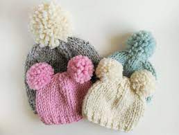 Knitting Pattern Chunky Pom Pom Hat Double Pom Pom Hat Pattern Chunky Knit Hat H Chunky Knitting Patterns Hat Knitting Patterns Knit Beanie Pattern