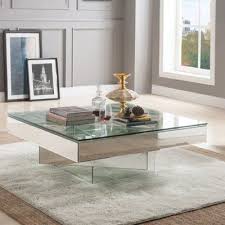 Verd rectangle glass coffee table modern design furniture sturdy solid wood legs sofa table side coffee table for living room, with storage open shelf (all black) 4.8 out of 5 stars. Orren Ellis Ulibarri Modern Square Glass And Mirror Coffee Table Mirrored Coffee Tables Coffee Table Modern Glass Coffee Table
