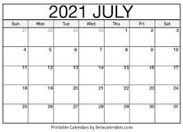 Printable calendar 2021 from january to december of 2021. Free Printable July 2021 Calendar
