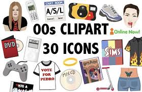 00 S Clipart 2000 S Printable Images 2000s Clipart 00 S Icons Retro Icons Retro Clipart Internet Clipart Year 200 Decade Party 2000s Party Party Themes