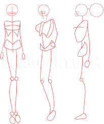 Okay start this step by drawing out the rough construction lines and shapes to form a nice frame for the female anime body. How To Draw Manga Bodies Step By Step Drawing Guide By Dawn Dragoart Com