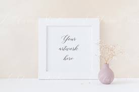 Download Square Frame Mockup Floral White By L Aura Studio Thehungryjpeg Com