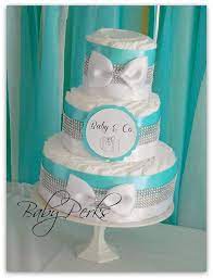Tiffany And Co Inspired Diaper Cake Baby And Co By Msperks 80 99 This Is The One Megan Wants Tiffany Baby Showers Tiffany Blue Baby Shower Baby Shower Etsy