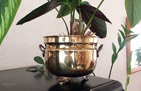 Vintage brass plant pot holder cauldron jardiniere dents and scratches. Pin On Copper Containers Etc