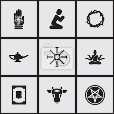 Weitere ideen zu teppich, türkische symbole, teppich orient. Set Von 9 Editable Religion Icons Enthalt Symbole Wie Christus Kranz Leinwandbilder Bilder Glaubensbekenntnis Hebraisch Satanischen Myloview De