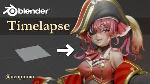 Houshou Marine - Blender Timelapse - YouTube