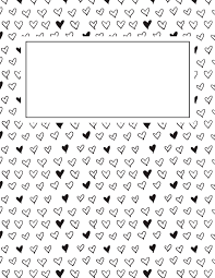 Free Printable Black And White Heart Binder Cover Template Download The Cover In Jpg Or Pdf Format A Binder Cover Templates Binder Covers School Binder Covers
