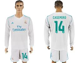 Get your legendary real madrid jersey at ultra football. 2017 18 Real Madrid 14 Casemiro Home Long Sleeve Soccer Jersey