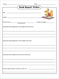 Daily reading journal go beyond a simple book report. Fictional Book Report Worksheet
