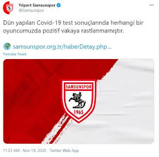 Samsunspor (1.lig) günel kadro ve piyasa değerleri transferler söylentiler oyuncu istatistikleri fikstür haberler. Samsunspor Da Corona Virusu Testlerinin Tamami Negatif Cikti Fotomac