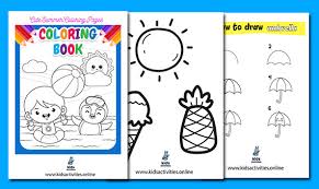Keep a cat and pumpkin company on a magical night. Cute Summer Coloring Pages For Kids Free Printable Kids Activities