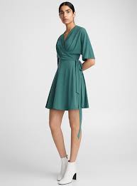 Pleated Wrap Dress Icone Shop Mini Dresses Simons Dress For Short Women Dresses Short Dresses