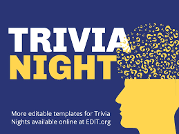 Choose a category in which to play the trivia quiz from general knowledge, dictionary, entertainment, history, food + drink, geography and science + nature. Customize Free Trivia Night Flyers Online