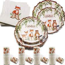 You can also find my list of the best woodland animals decor, too. Buy Woodland Creatures Party Supplies Baby Shower Decorations Forest Animal Friends Theme Party Supplies 32 Guests Dinner Plates Dessert Plates 9 Oz Cups And Napkins For Baby Shower And Birthday Party Online In
