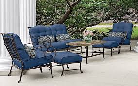 Sink Into A Sea Of Comfort With The Oceana 6 Piece Patio Set Loveseat 2 Arm Chairs And 2 Ottoman Patio Seating Iron Patio Furniture Patio Furniture Cushions
