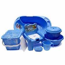 Blue baby bath set / baby bath set : Baby Bath Set 7pcs Blue Main Market Online