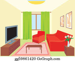 Set of living room furniture on white background. Living Room Clip Art Royalty Free Gograph