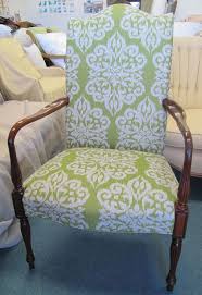 Martha Washington Chair In Green Ikat Linen By Wydevendesigns 460 00 Chair Green Ikat Parsons Chairs