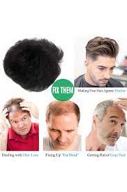 Stfantasy Toupee For Men Natural Hair Replacement System Hairpieces With Clips Black 2 Toupees For Men Hair Replacement Systems Natural Hair Styles