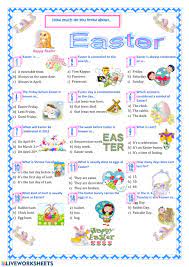 Use it or lose it they say, and that is certainly true when it. Easter Quiz Worksheet
