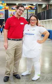 Cosplay Con 2015 State Farm Insurance Agent Jake And Progressive Insurance Spokeswoman Flo Farm Costumes State Farm Insurance Jake From State Farm