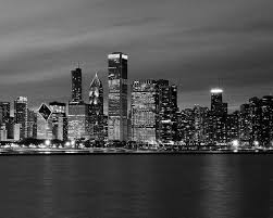 Black And White Chicago Skyline Wall Art Chicago Skyline Photo Paper Or Canvas Print Black And White Etsy Large Photo Prints City Photography City Wall Art