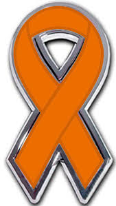 Multiple Sclerosis Ribbon Chrome Auto Emblem