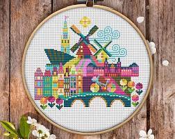 Contact us kathy@clicknstitch.net cross stitch collectibles 1001 las palmas entrada ave, #2213 henderson, nv 89012. Amsterdam Cross Stitch Pattern For Instant Download 143 Easy Cross Stitch Counted Cross Stitch Embro Simple Cross Stitch Cross Stitch Patterns Cross Stitch