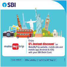 15% off with m akemytrip icici offer. Planning A Trip This Monsoon Sbi Has An Exciting Offer For You Book Your Bus Tickets At Makemytrip Com Mobile Site Or Mob Make My Trip Mobile App Debit Card