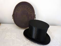 Antique French Silk Collapsible Top Hat Gibus W Hat Box Black Opera Steampunk Top Hat Antique Victorian Mens Top Hat W Stamps Paris Hatbox Steampunk Top Hat Top Hat Hats For