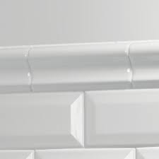 This stone look tile gives your space an upscale look. Daltile Finesse Bright White 2 In X 6 In Ceramic Chair Rail Trim Tile 0 06 Sq Ft Piece Fe0126crcc1p The Home Depot Chair Rail Trim Tile Daltile