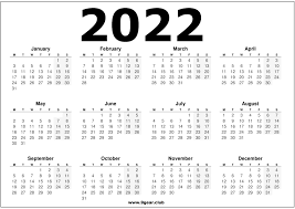 Portrait) on one page in easy to print pdf format. Uk 2022 Calendar Printable Black And White Printable Calendars 2022