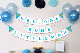 A welcome baby party is similar to a baby shower, but with an interesting twist. Party Propz Little Man Mousache Welcome Home Little Man String Banner Baby Shower Party Supplies Baby Shower Party Decoration Amazon In Toys Games