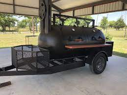 New Custom Bbq Pit Smoker Cooker Trailer W Charcoal Grill Trays Custom Bbq Pits Bbq Pit Smoker Bbq Pit