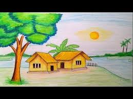 How To Draw Landscape Scenery Of Beautiful Nature Step By Step Youtube Nature Drawing Drawing Scenery Scenery Drawing For Kids