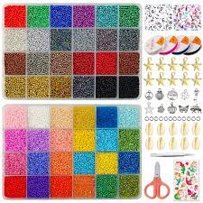 LaoSiJi 48 Colours 2 mm Glass Seed Beads for Bracelets, Children's and  Adult Jewellery with Letters Elastic Thread Charms for Necklaces Earrings  DIY Decoration : Amazon.com.be: Arts & Crafts