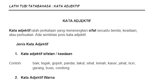 Tahun 5 bahasa melayu upsr tatabahasa ayat perintah. Latihan Tatabahasa Kata Adjektif My School