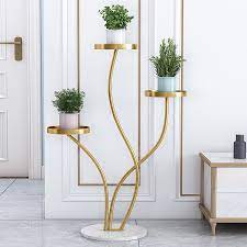 Modern Metal Plant Stand 3 Shelf Gold Corner Planter Stand Indoor In 2021 Plant Decor Indoor Metal Plant Stand Planter Stand Indoor