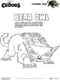 Coloring Page The Croods In 2020 Coloring Pages Owl Coloring Pages Disney Embroidery