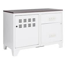 À porte coulissante ou battante, en bois ou en métal. Meuble Rangement Metal 1 Porte 2 Tiroirs Blanc
