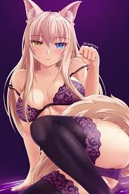 lingerie, seraphim throne, thighhighs, coconut (nekopara), underwear only -  Anime R34