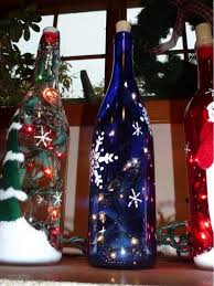 Painted Wine Bottles With Lights Inside Wine Bottle Crafts Christmas Wine Bottle Crafts Christmas Wine Bottles