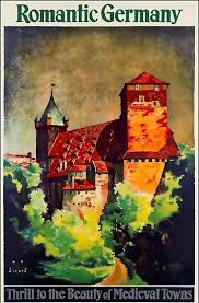 Romantic Germany Vintage Travel Poster Poster Von Stickart Marek Deutsche Romantik Plakat Retro Poster