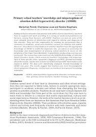 Symptoms of adhd in elementary students. Pdf Primary School Teachers Knowledge And Misperceptions Of Attention Deficit Hyperactivity Disorder Adhd