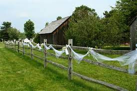Pin By Liz K On Wedding Fence Decor Outdoor Wedding Decorations Rustic Outdoor Wedding
